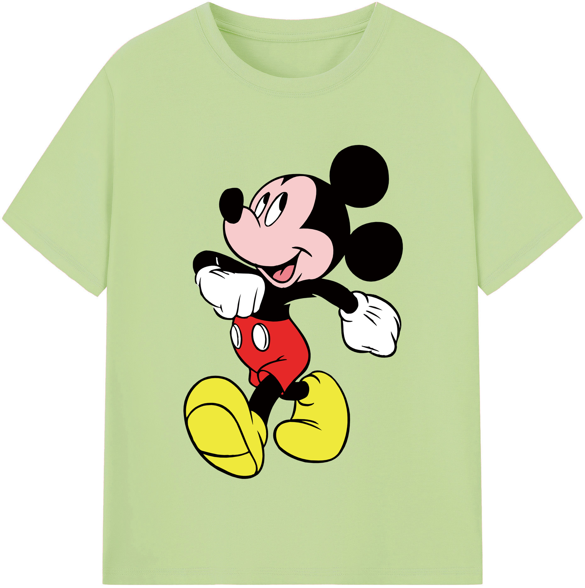 （画像用） ミッキーマウス Mickey Mouse 綿100％半袖Tシャツ（フロントプリント）